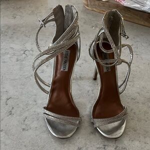 Steve Madden Silver Strappy Heels